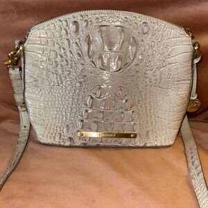 Brahmin Mini Duxbury Melbourne Crossbody Bag - cream/gray with gold hardware